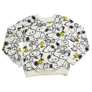 Peanuts Snoopy Woodstock Sweater Kid's XS Cozy Cottage Soft Girl Clean Comic